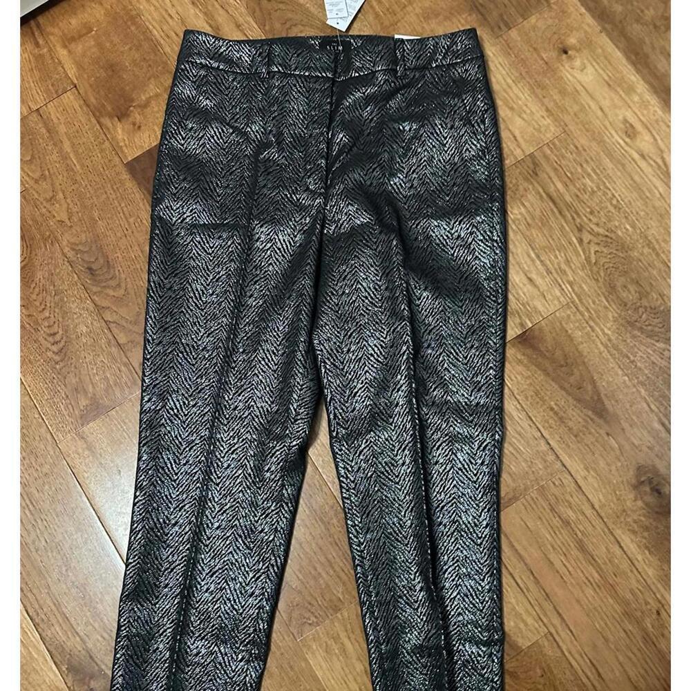 NWT WHBM Slim Metallic Patterned Pants Size 10